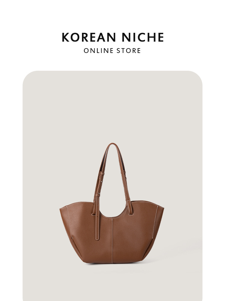new Autumn/Winter New Retro Large-Capacity Single-Shoulder Bag Korean Niche Design High-End Commuting Handheld Tote Bag