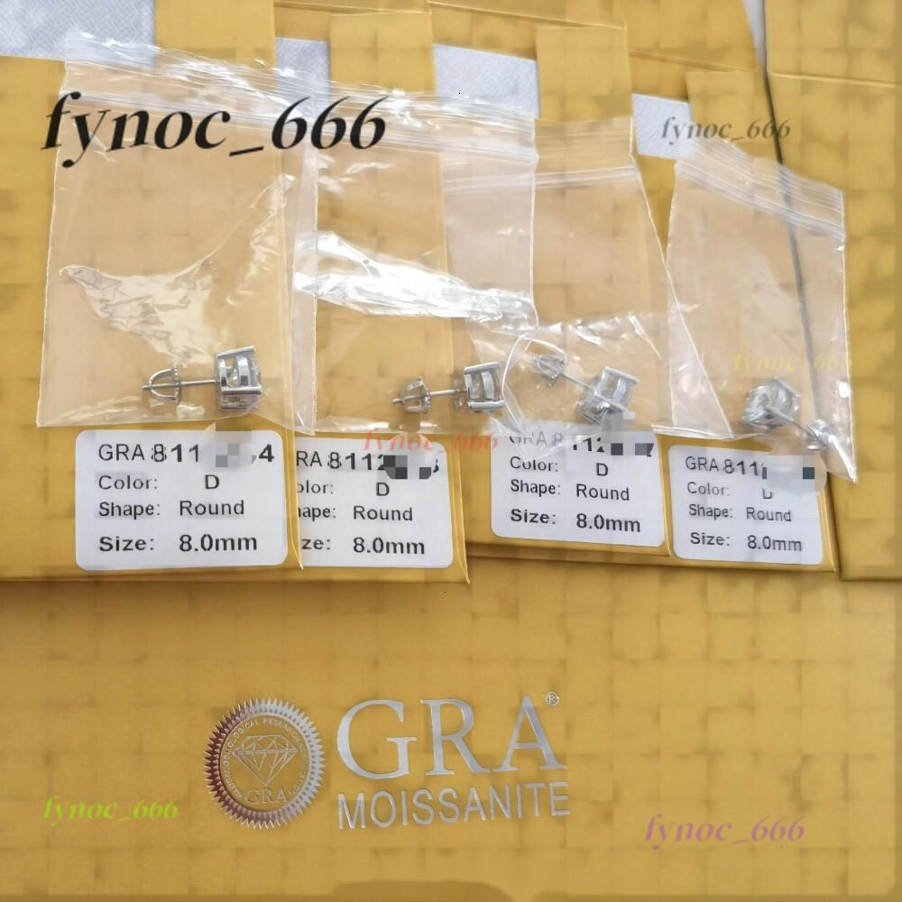 Jewelry round Brilliant Cut VVS GRA Certified Moissanite Diamond Sterling Silver Screw Back Stud Earrings