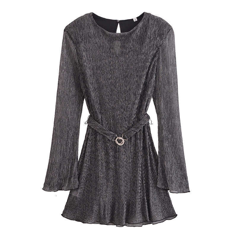 DHEssentials Spring New Women's Dress Slim Fit Long Sleeve Waist-Cinching Elegant Style 1245453