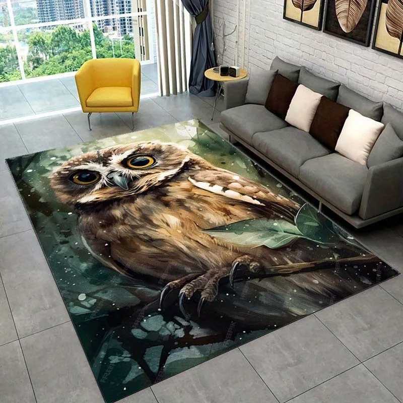 Owl Carpet for Modern Living Spaces Wildlife Themed Area Rugs Cozy Home Furnishings for Nature Lovers Skid resistant carpet C250912