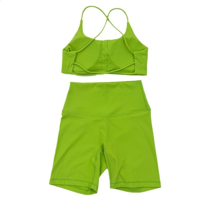 Ctenkevet Two-Piece Womens Sports Set Chest Crossover Yoga Clothes Female Gym Bandeau Sports Bra Suits Sport Outfit For Woman 250516
