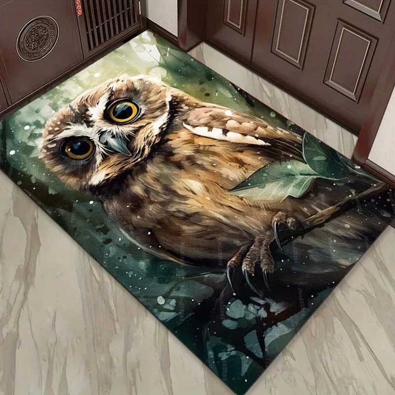 Owl Carpet for Modern Living Spaces Wildlife Themed Area Rugs Cozy Home Furnishings for Nature Lovers Skid resistant carpet C250912