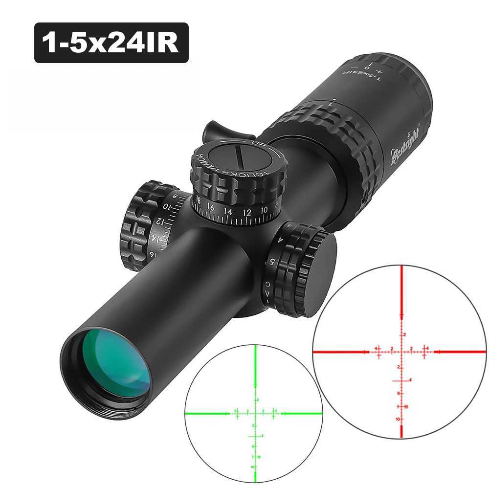 15X24 Tactical Optical Rifle Scope Red and Green Illuminated Reticle Hunting Scopes Compact Scope Ar15 Sight W250912