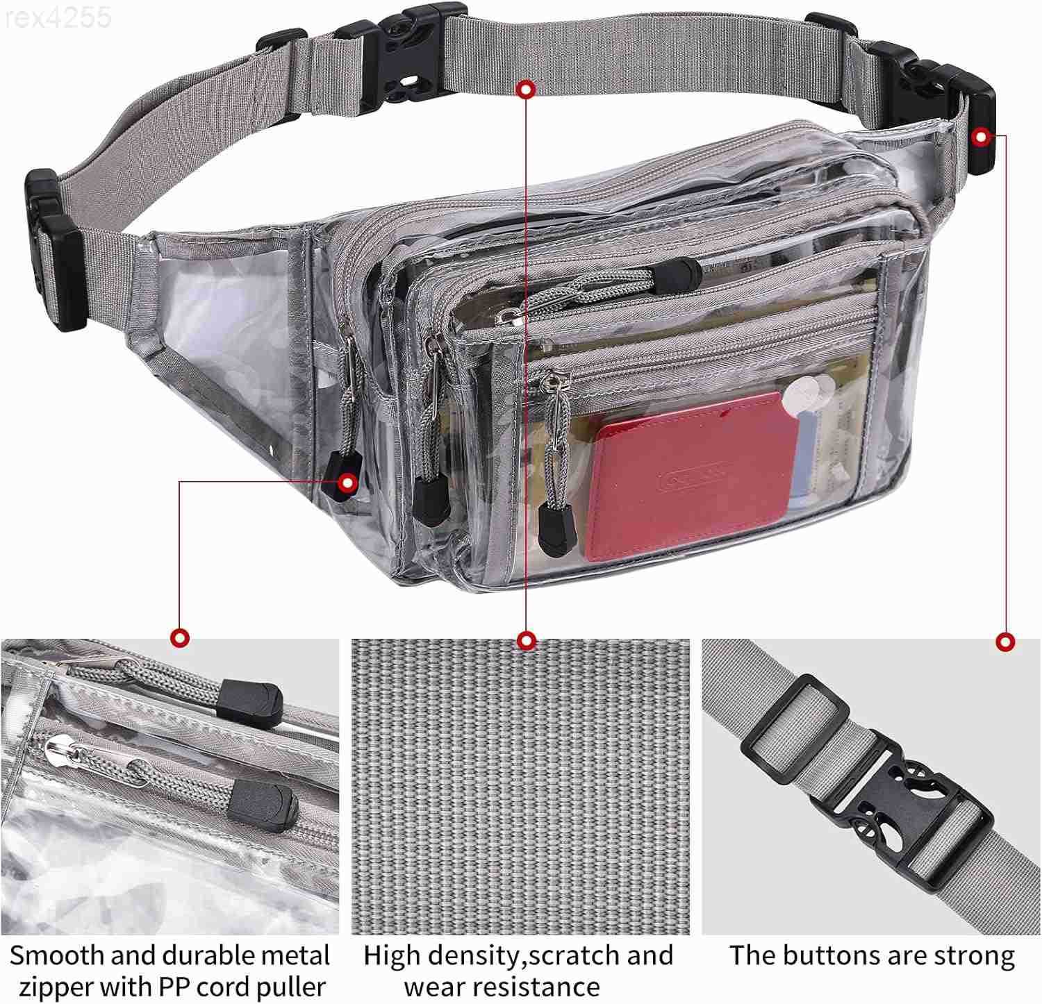 Clear Bag Stadium Approved Large Clear Fanny Pack for Women for WorkMultipurpose Waist Bag for Travel Sporting EventW250912