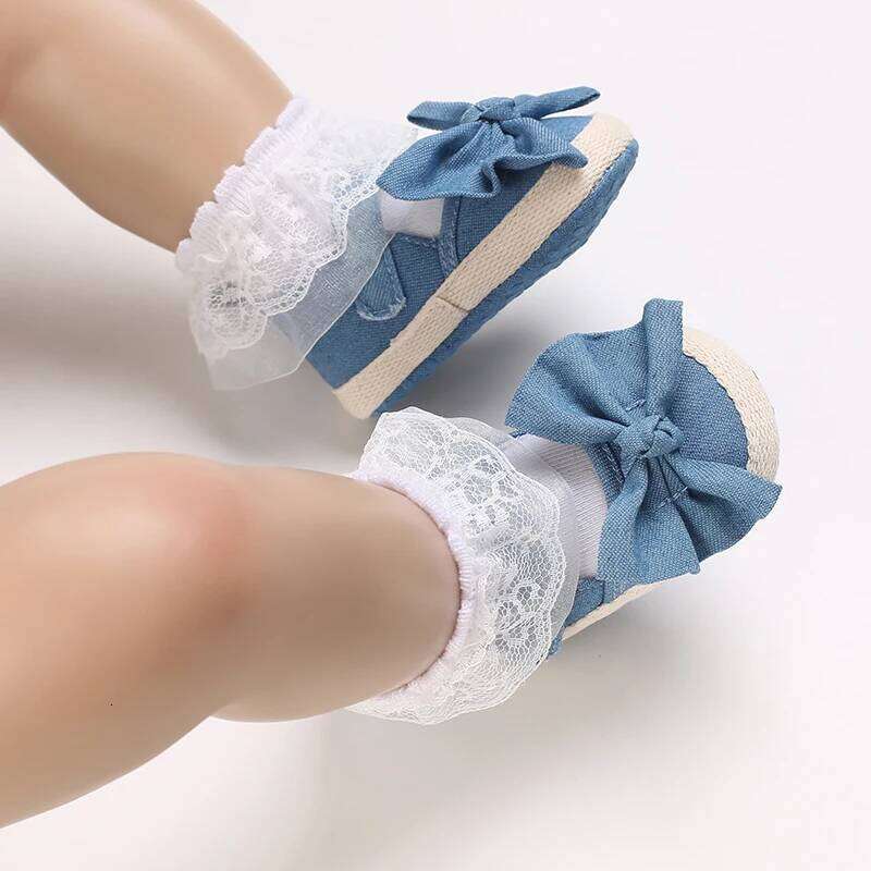 0-18 months cute baby summer small fresh blue bow princess sandals soft and comfortable soles slip walking shoes