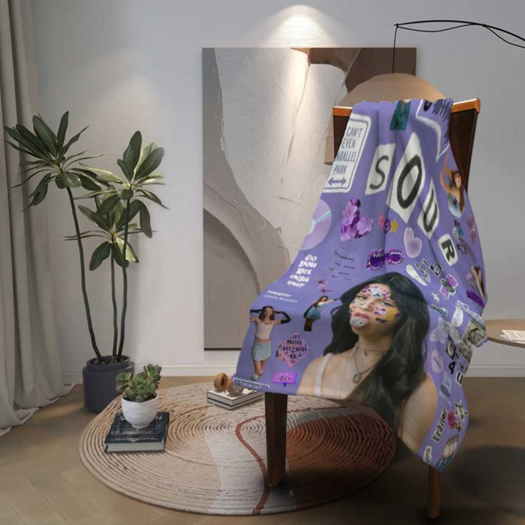 Olivia Vampire Rodrigos Sour Blanket Sofa Bedroom Bed Home Office Nap Blanket Car Travel Picnic Blankets GiftXJ250912