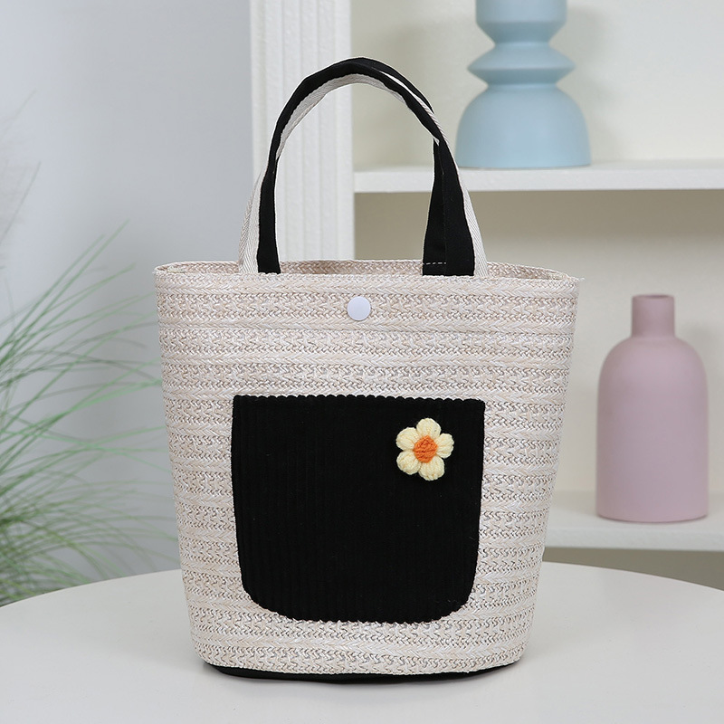 Summer Trend Hot Selling Handheld Straw Bag For Women New Fashion Color Block Shoulder Bag Large Capacity Luxury Bag Designer Bag Free Shipping Tote B