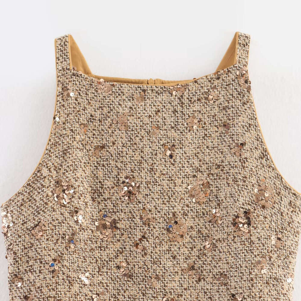 DHEssentials ins2025 New Fashionable Elegant Women's Sequin Embellished Little Chanel Style Dress