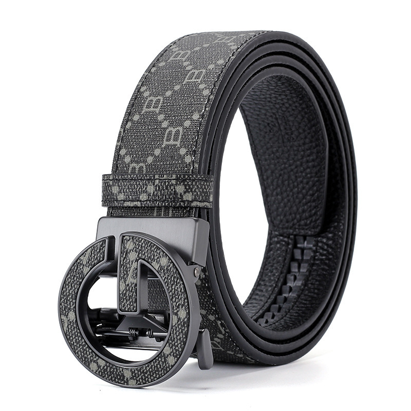 new zinc alloy automatic buckle textured leather men's belt ly36249775