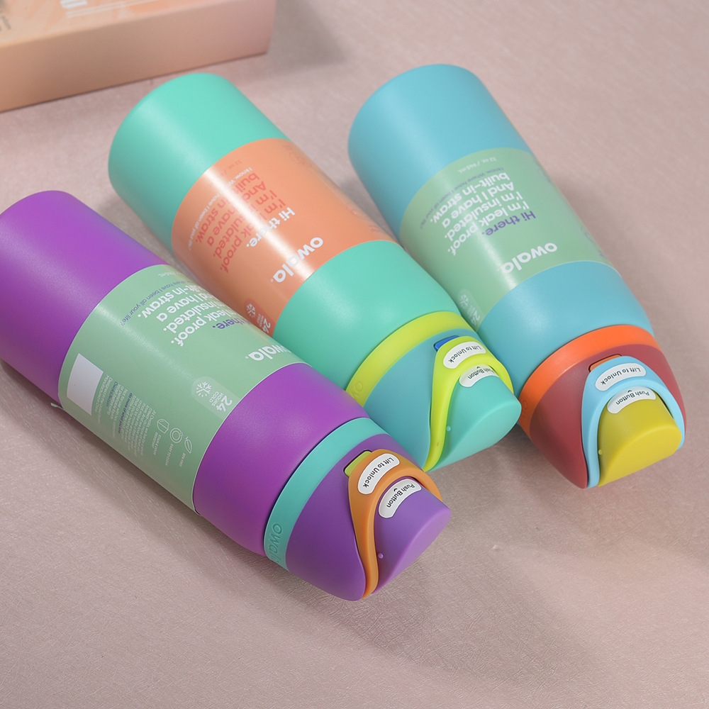 24oz 32oz Owala Tumbler Insulated Stainless Steel Water Bottle with Straw BPA-Free Sports Water Bottle Great for Travel Work School and Sports Thermos