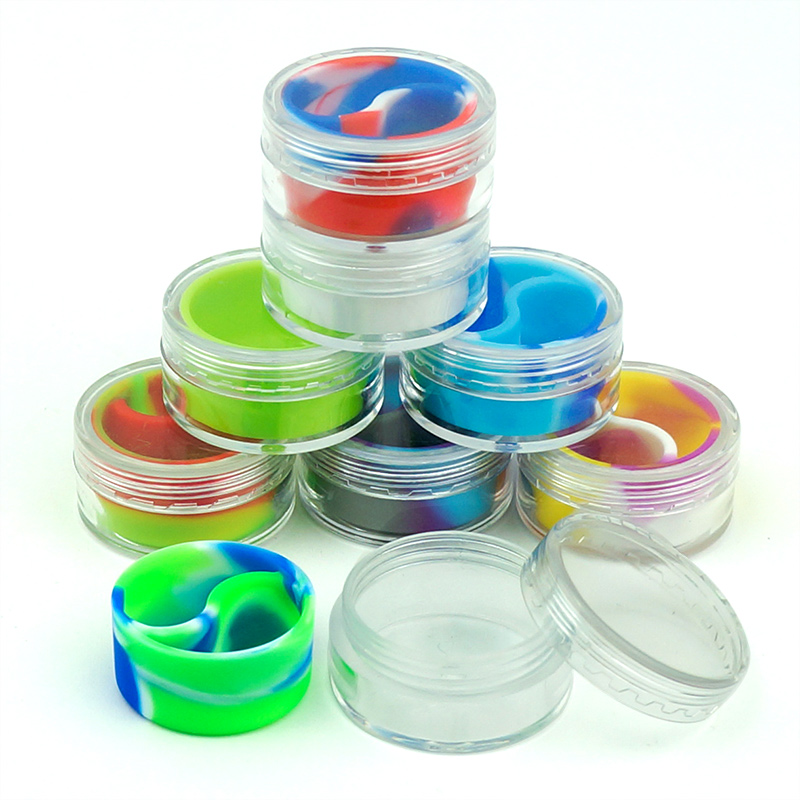 10ML Silicone Dab Wax Jar Containers, 0.338oz Silicone acrylic Cosmetic Containers, Contemporary Oil Classification Container, Containers For Smoking 