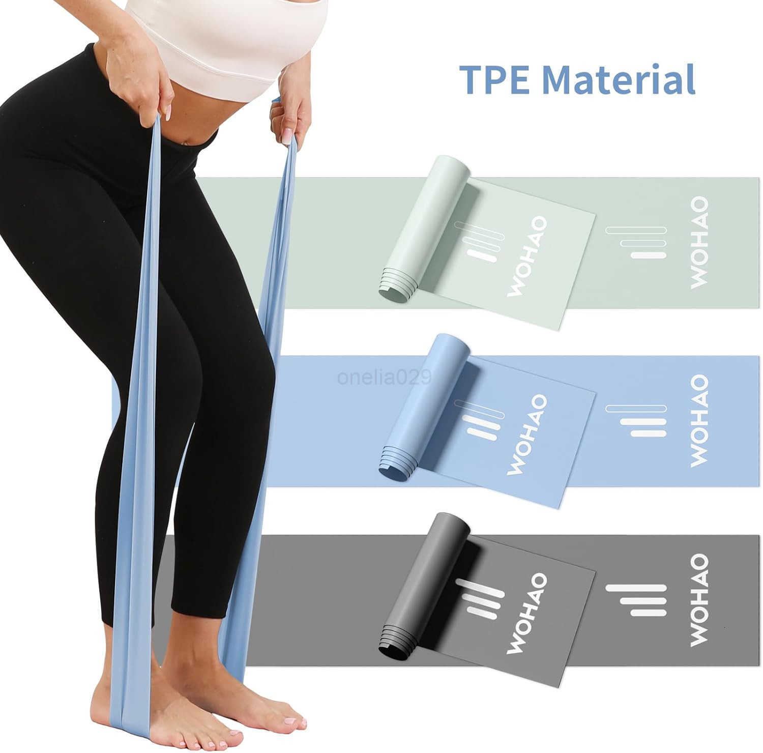 Resistance Band Set Two Resistance Levels Stretch Bands for Working Out Women or Men Strength Training Home Fitness Toning Stretching Yoga Pilates W25