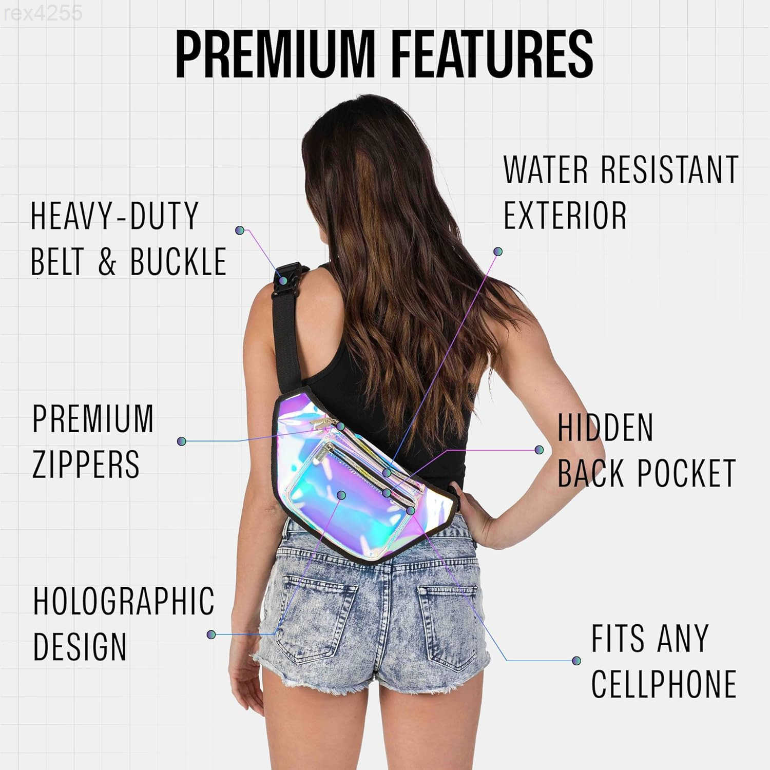 Clear Fanny Pack Belt Bag Waterproof fanny pack for Women Crossbody Bum Waist For Halloween costumes Hiking Running Travel and Stadium Approved PinkW2