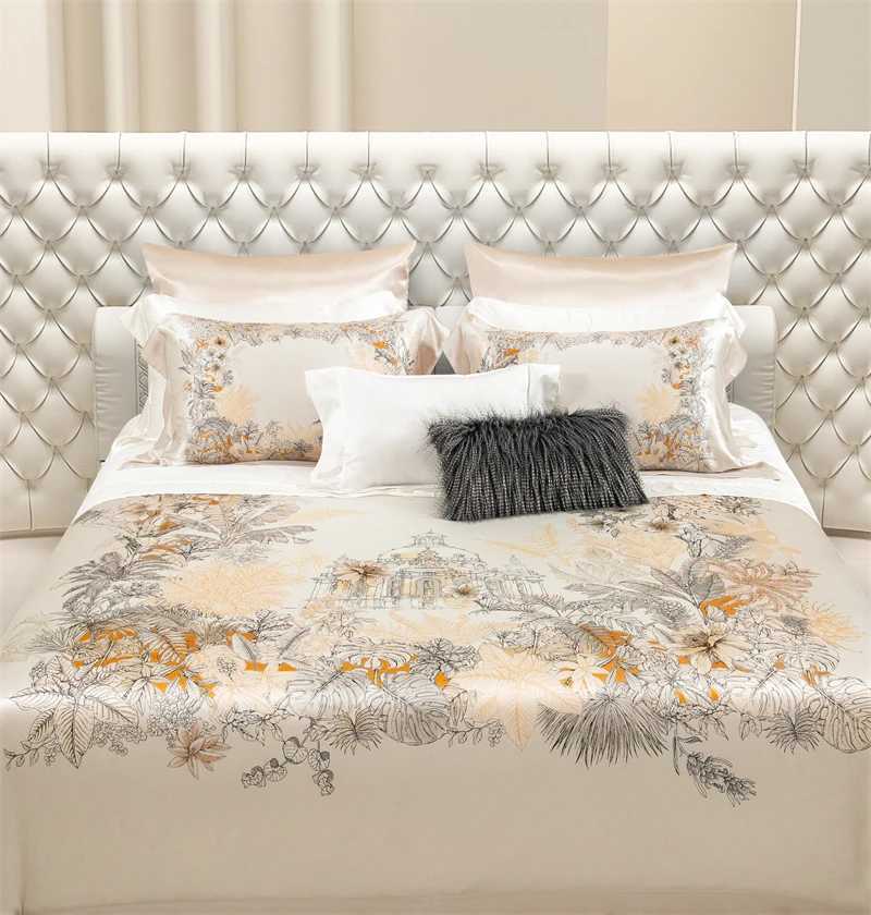 4Pcs King size 22mm Luxury Mulberry Silk Bedding Set 100Nature Silk Duvet Cover set Flat Bed Sheet Pillowcases C250912