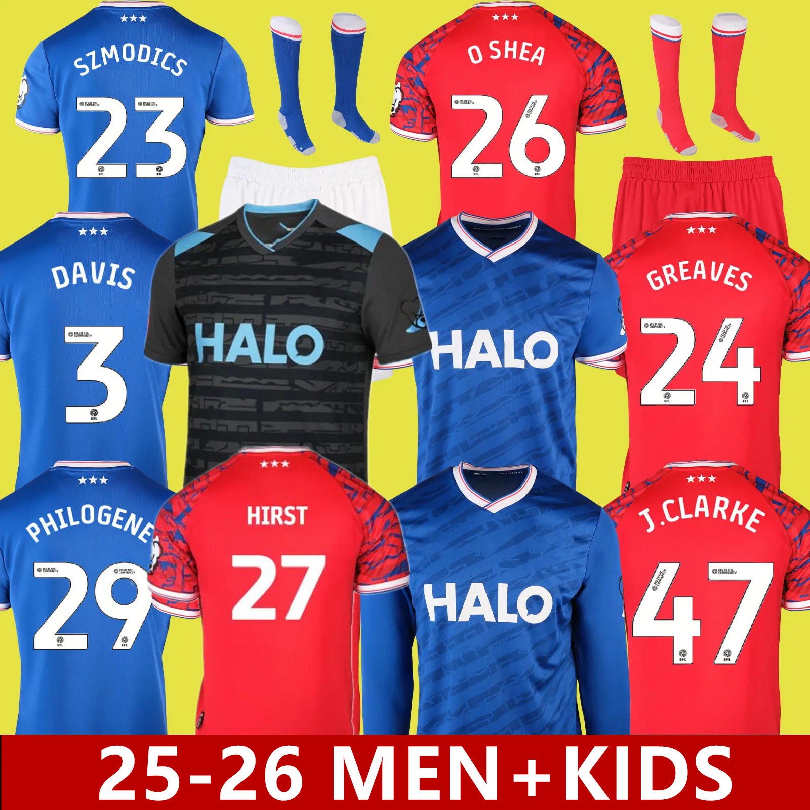 25/26 IpSwIcHs Soccer Jerseys Tractor Boys Town DELAP CHAPLIN AL-HAMADI SZMODICS MORSY PHILLIPS CLARKE BURGESS O'SHEA men kids kits sock football shirt