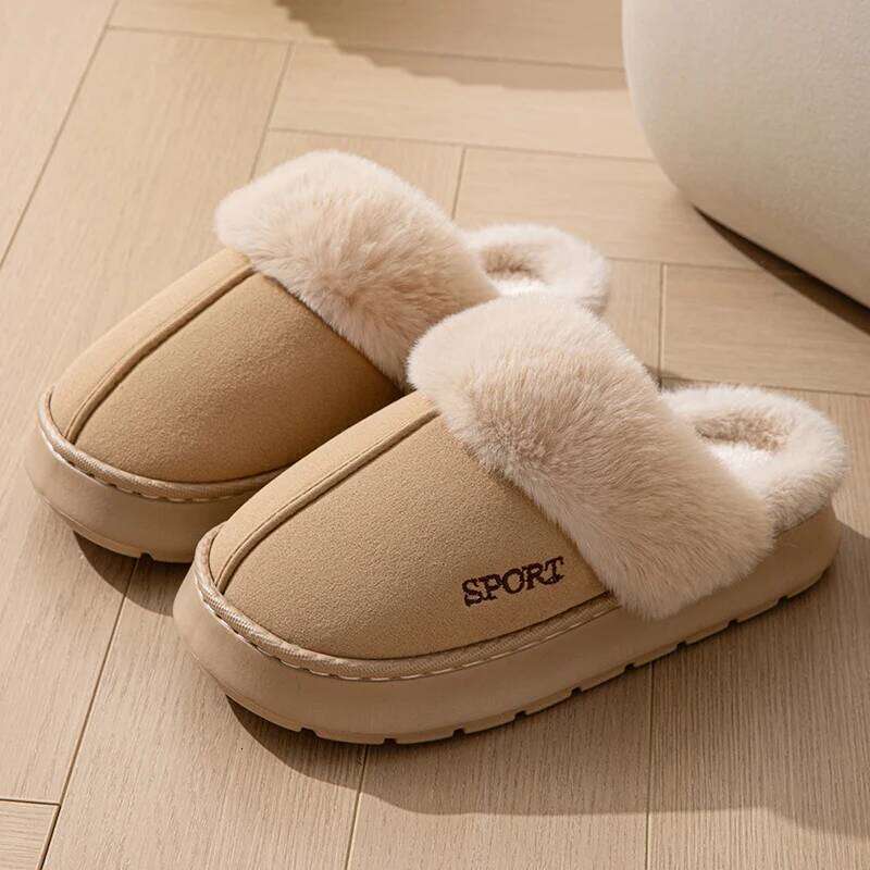 Winter Fluffy Women's Home Slippers Plush Designer Woman Shoes Flats Indoor Casual Warm Fuzzy Fur Slides Elegant Soft New