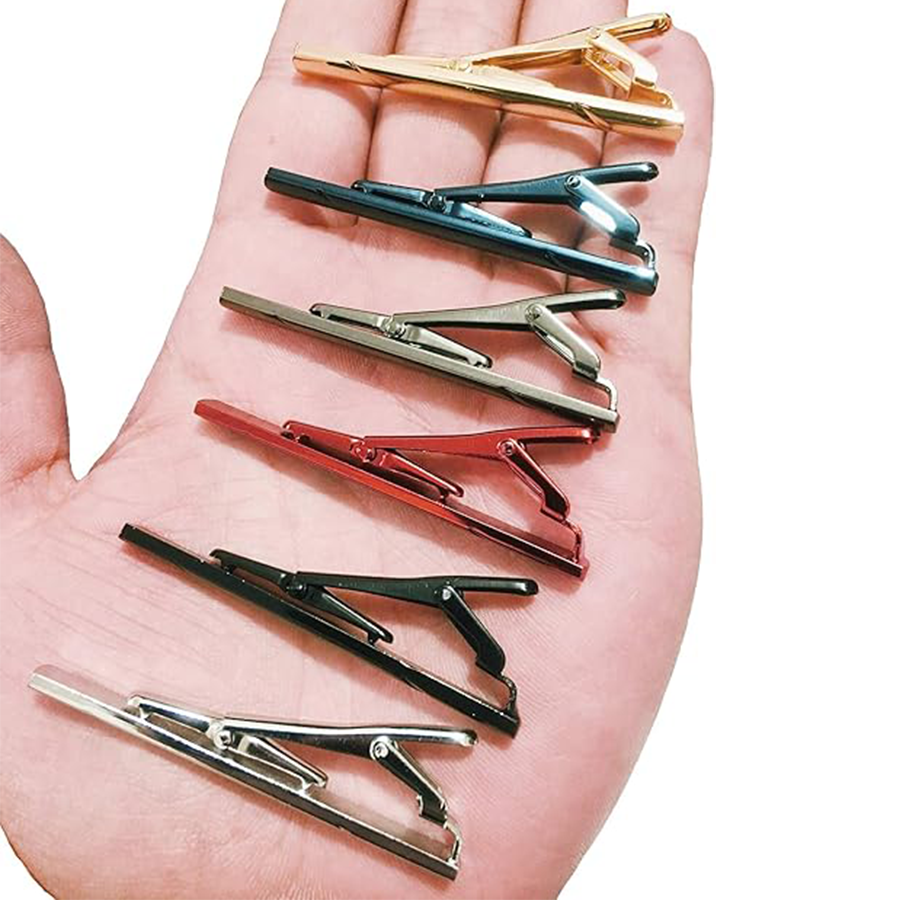 6Pcs Tie Clips Set Men Tie Bar Clip Set for Regular Skinny Ties Necktie Wedding Business Clips for Men