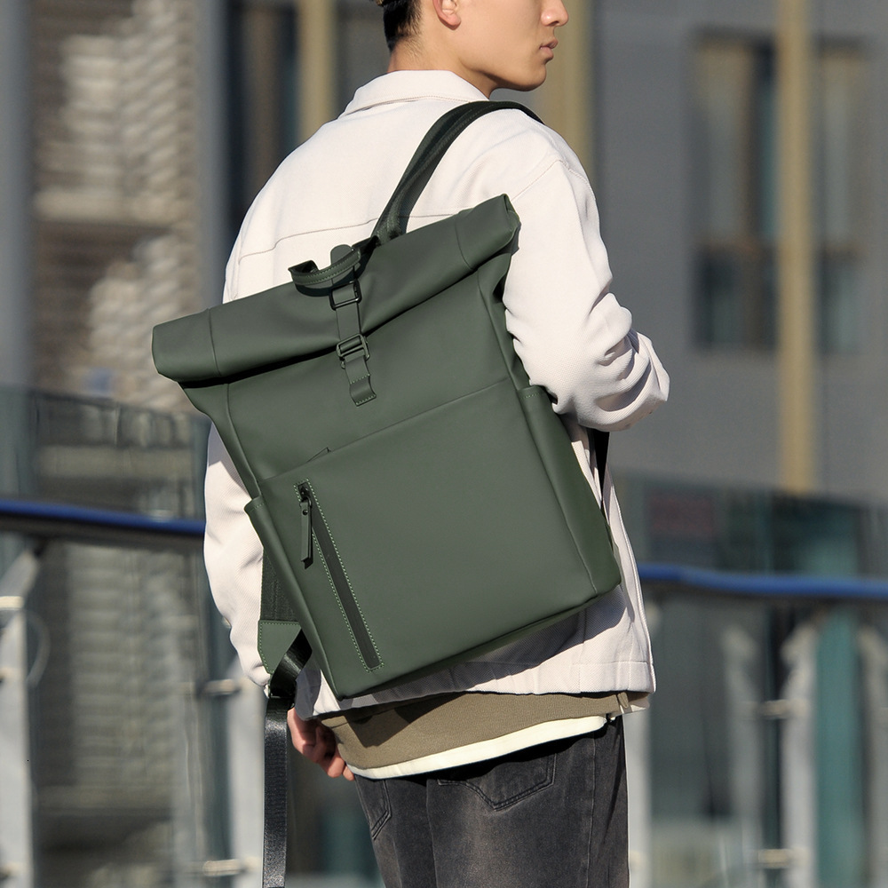 New Men S Backpack Trendy Solid Color Commuter Travel Backpack Large Capacity Laptop Bag Free Shipping Designer Bag Casual Luxury Bag Student School B