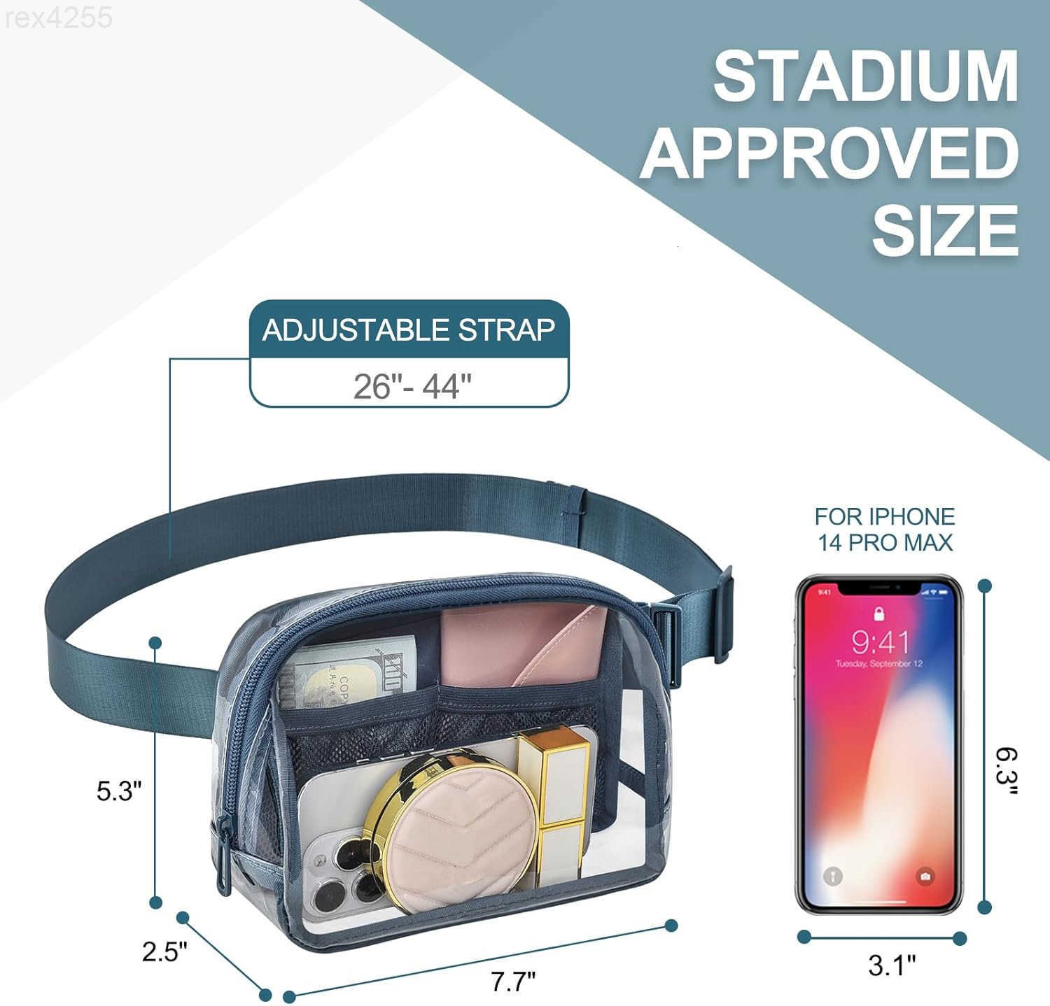 Fanny Pack Stadium ApprovedFashion Belt Bag for Women with Adjustable Strap for Games Concert FestivalW250912