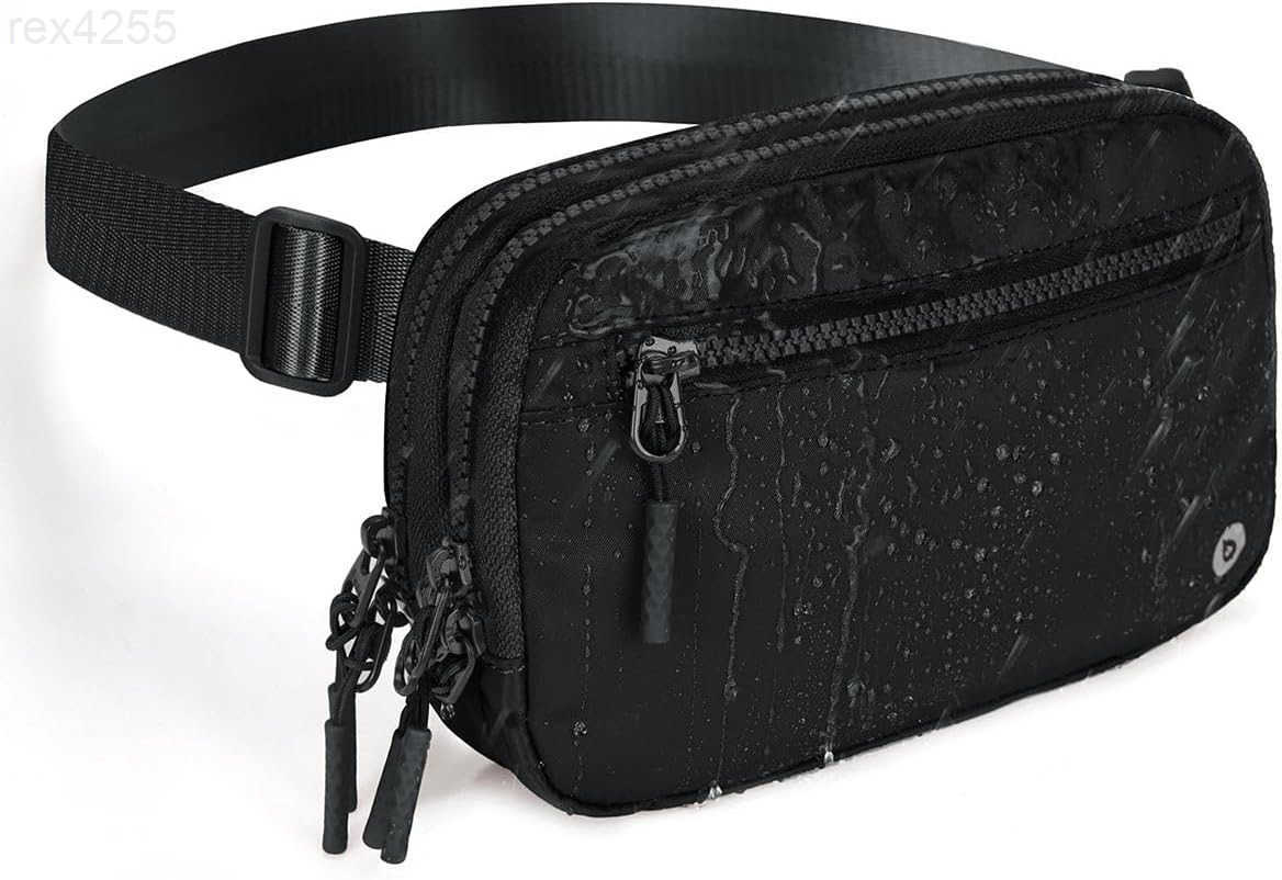 Belt Bag Women Fanny Packs Crossbody Fashion Waist Pack Water Resistant Adjustable Strap 2L BlackW250912
