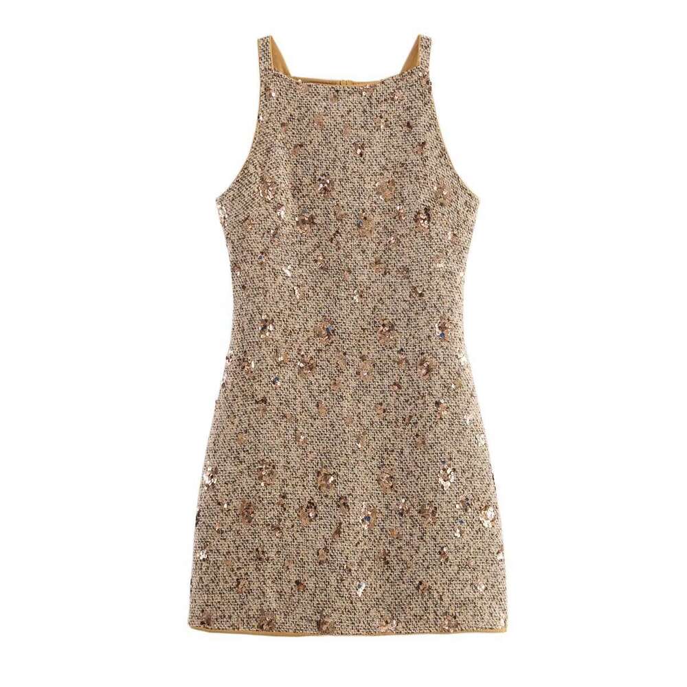 DHEssentials ins2025 New Fashionable Elegant Women's Sequin Embellished Little Chanel Style Dress