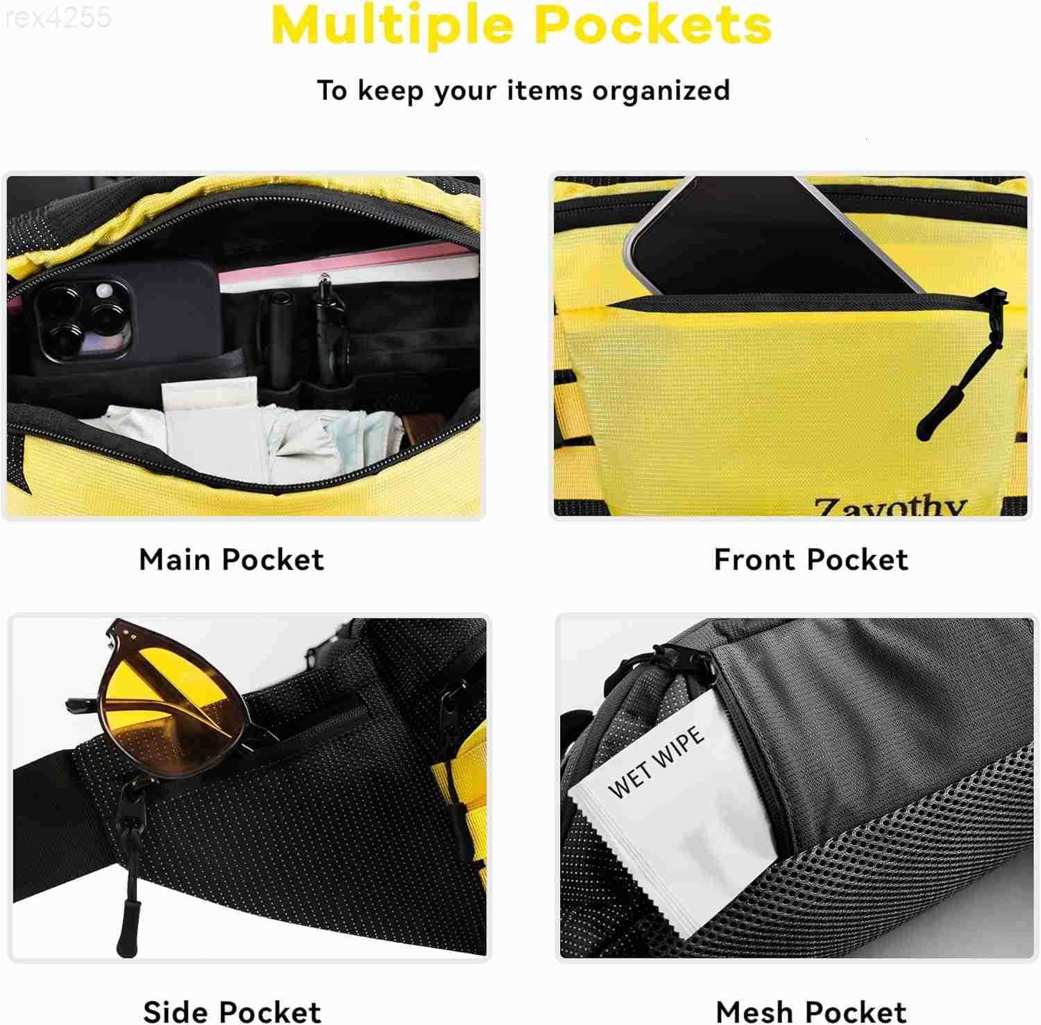 Waist Bag for Women Fashion Fanny Pack Men Hiking Waist Packs for Running Hiking Gear with Detachable Water Bottle Holder for Walking Hiking CyclingW2