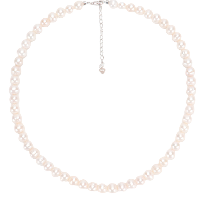 Natural Freshwater Baroque Pearl Necklace Sterling Silver Freshwater Pearl Necklace Stylish and Versatile Vintage Anniversary Gift Best Friend Gift