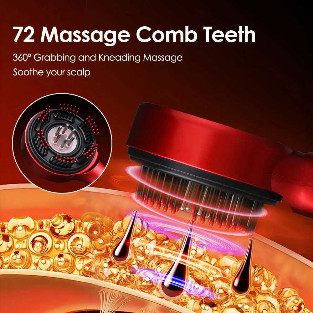 Scalp Applicator LED Display Head Massager Red Light Therapy Hair Massage Comb Hair Regrowth Oil Liquid Applicator Scalp Massage W250912