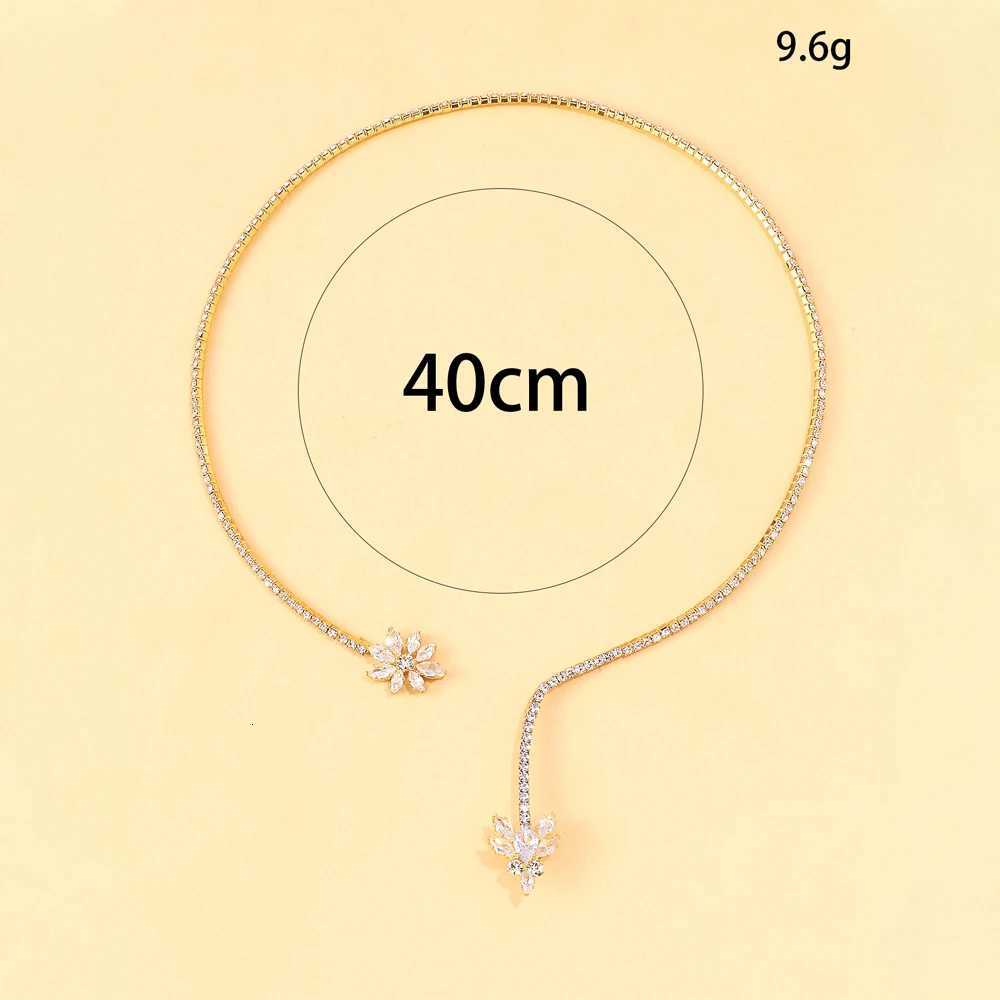 Stonefans Floral Rhinestone Open Choker Necklace Crystal Collar Jewelry Adjustable Tren Necklace for Woman Wedding AccoriesXJ250912