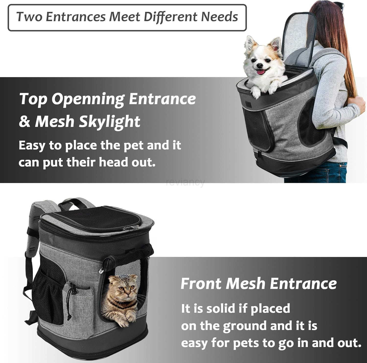 Planet Pet Carrier Backpack for Cats Dogs Breathable Pet Backpack with 4 Mesh Window Portable Pet Carrier for CampingW250912