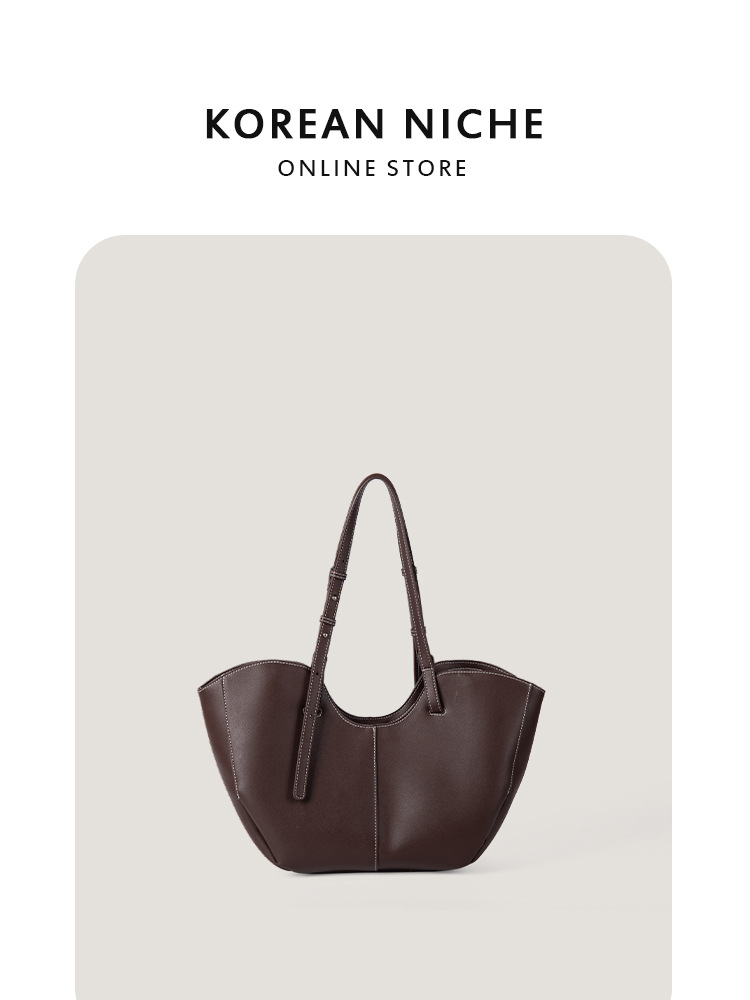 new Autumn/Winter New Retro Large-Capacity Single-Shoulder Bag Korean Niche Design High-End Commuting Handheld Tote Bag