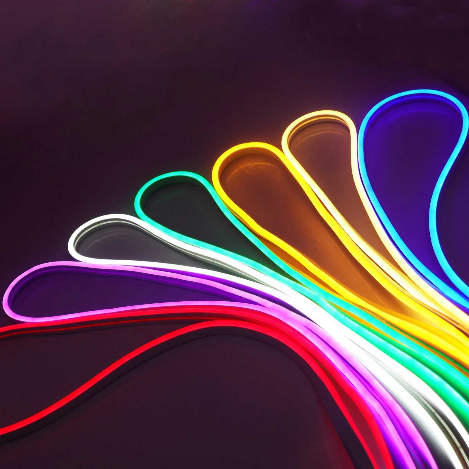 DC 12V LED Neon Strip Rope Lights Neon Sign 6X12mm Flexible Light 2835 120LEDm With 2pin Wire IP67 Waterproof Decoration Home C250912