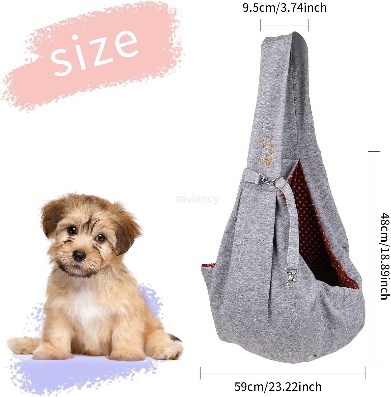 Small Dog Cat Sling CarrierHands Free Reversible Pet Carriers BagPet Carrier Shoulder Crossbody Pet Slings Suitable for Puppy Small Dogs and Cats for 