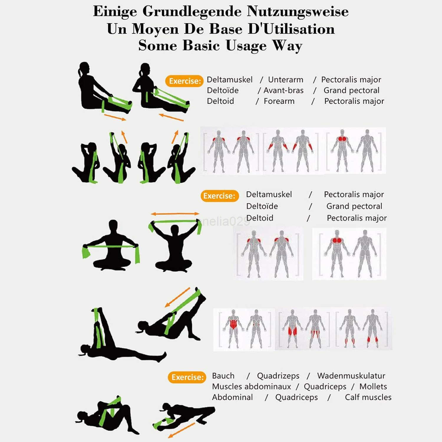 Resistance Bands Set 3 Pack Professional Latex Elastic Bands for Home or Gym Upper Lower Body Exercise Physical Therapy Strength Training Yoga Pilates