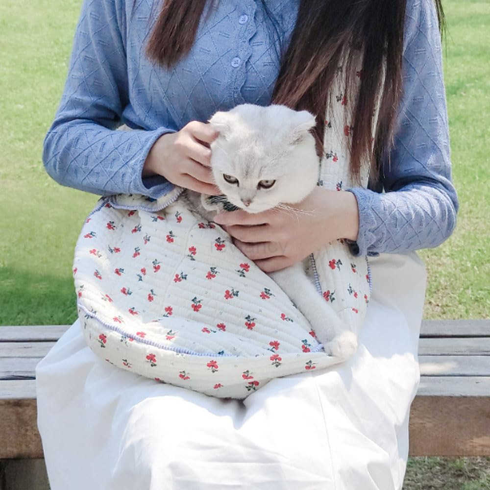 Flower Pet Sling Carrier for Small DogsBreathable Small Dog Carrier SlingPuppy Carrier for Small Dogs and CatsDog Slings for Small Dogs red MediumW250