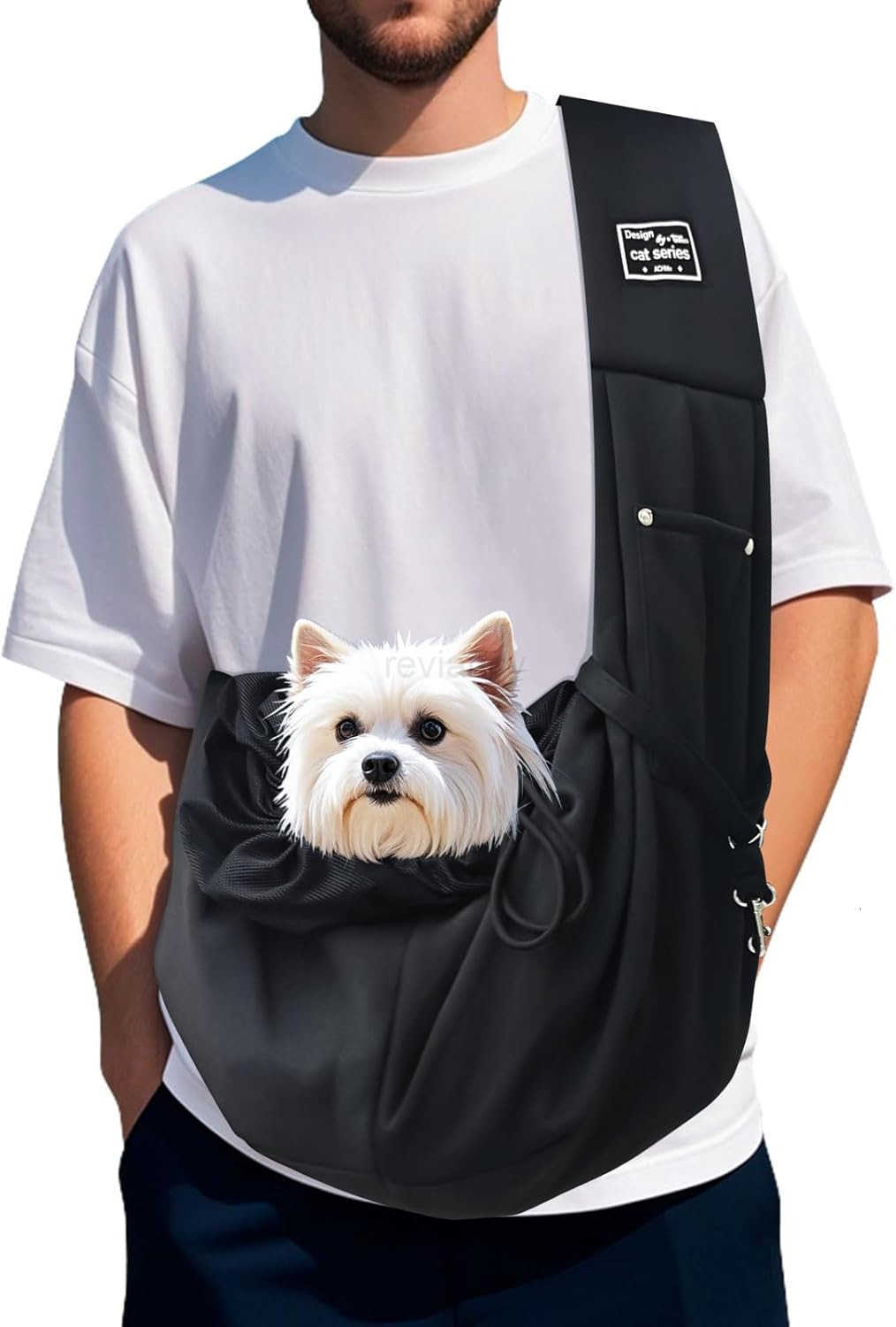 Dog Carrier Sling Cat Sling Carrier Small Dog Sling Carriers for 015 lbs Hands Free Puppy Carrier Sling Crossbody Pet Carrier for Travel Breathable Pa
