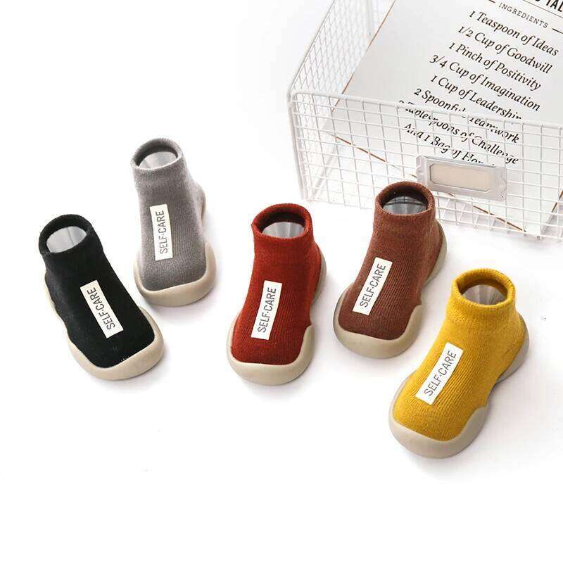 Unisex Shoes Walkers Toddler First Walker Girl Kids Soft Rubber Sole Baby Shoe Knit Booties Anti-slip