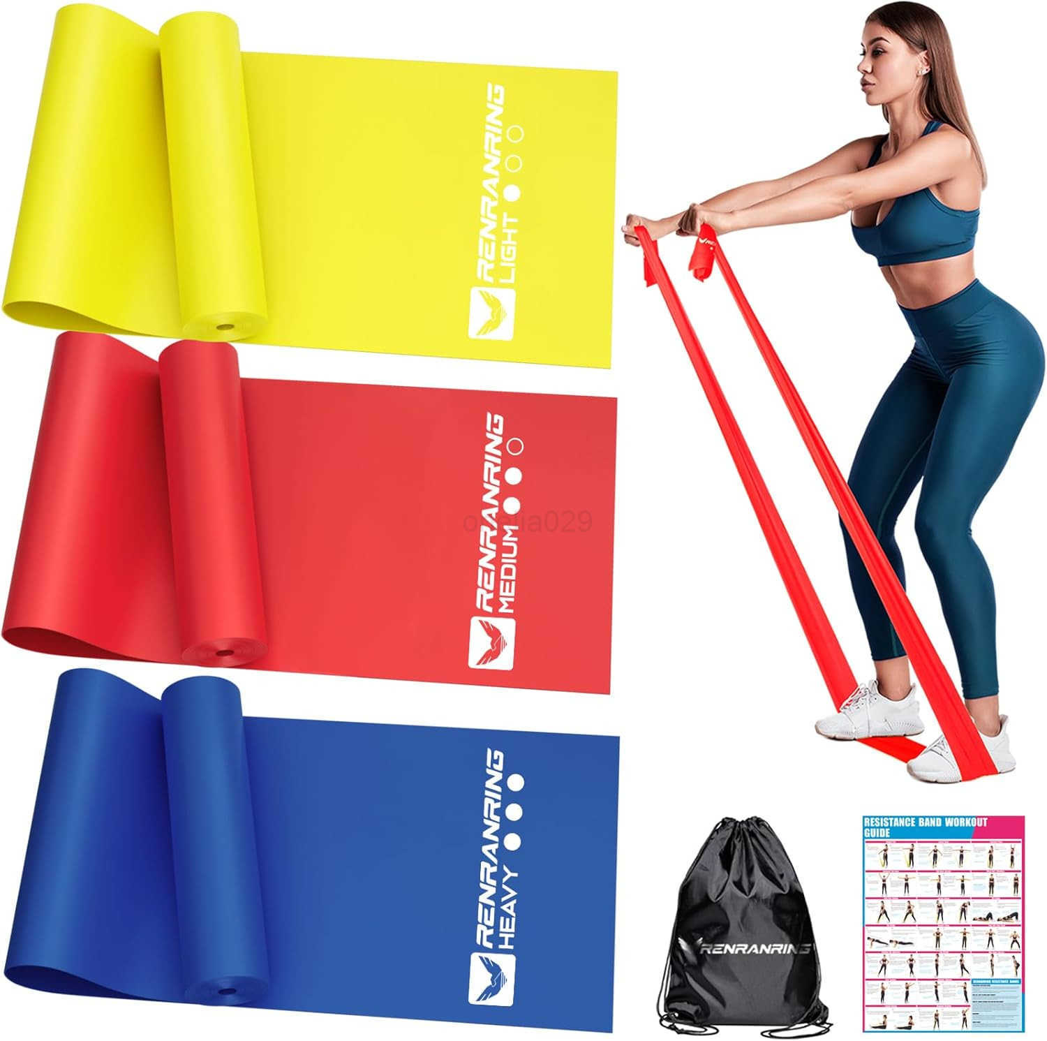 Resistance Bands for Working Out Exercise Bands for Physical Therapy Stretch Recovery Pilates Rehab Strength Training and Yoga Starter Set W250912