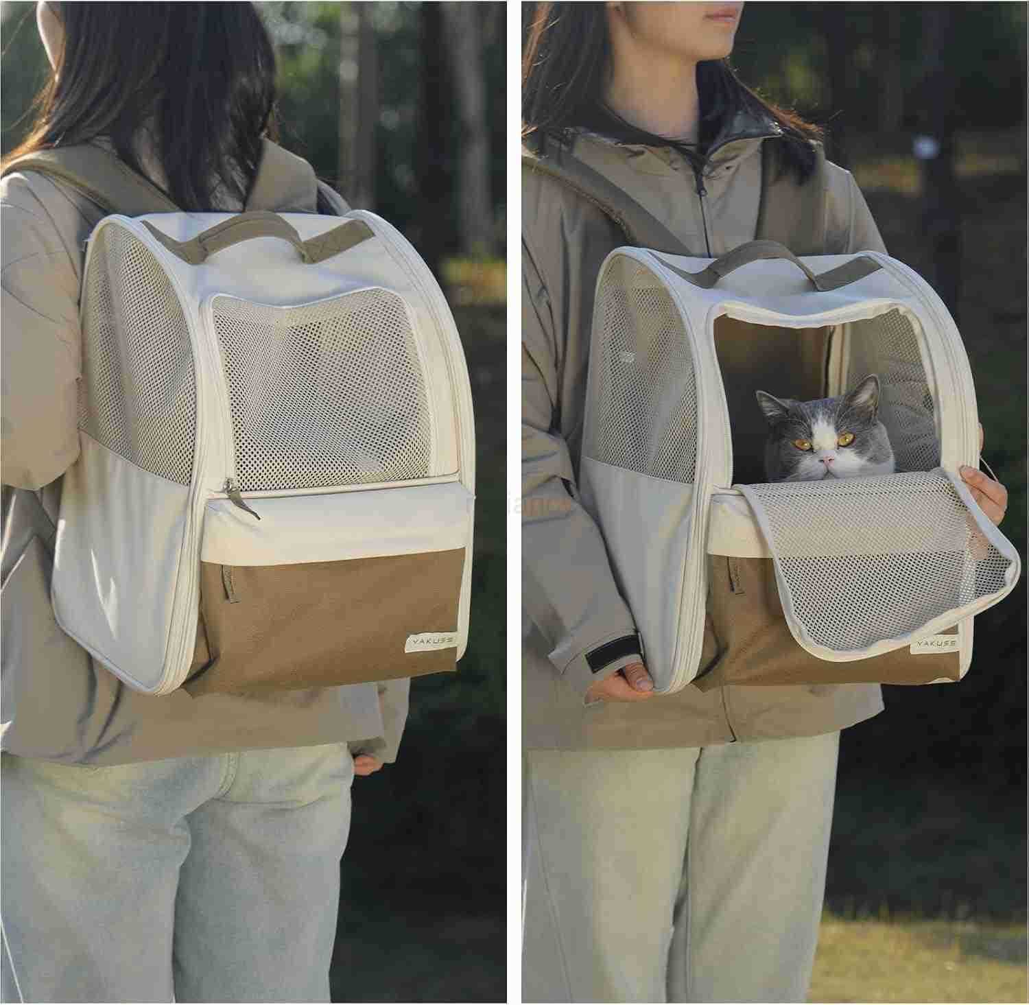 Cat Carrier BackpackSteel Wire Frame More Stable600D WearResistant Oxford Fabric Dog Carrier Cat Backpacks Suitable for TravelW250911