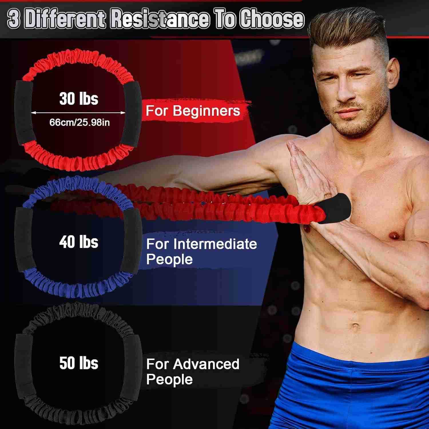 3 Pcs Archery Bow Strength Trainer 30 40 50 Lbs Arm Strength Exercise Band Rubber Stretch Bands Archery Accessories for Bow Practice Shooting Accessor