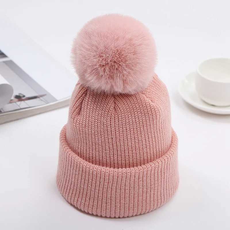 Solid Color Child Knitting Crim Keep Warm Pp Hat Korean Version Autumn Winter Kids Beanie Ski G250910