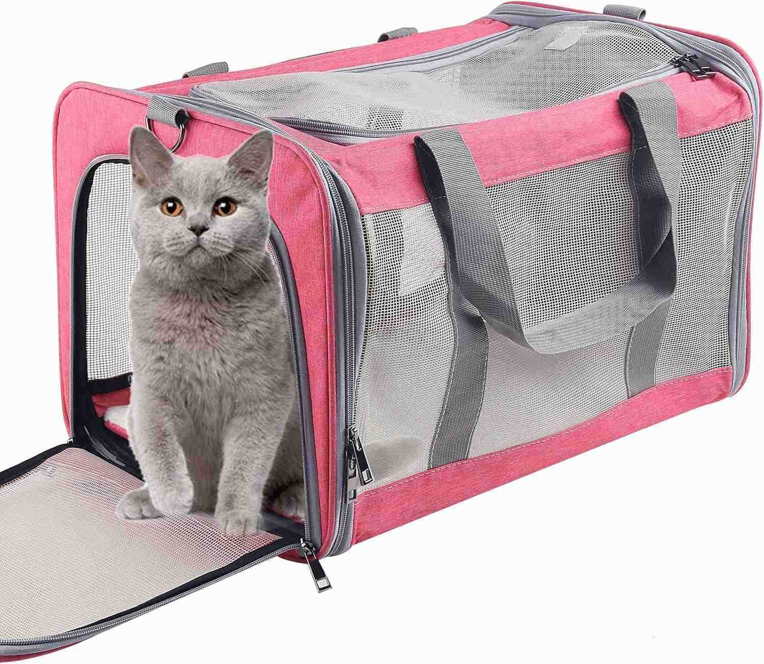 Cat Dog Carrier for Small Medium Cats Pet Carrier for Large and Medium Cats Puppies Portable Cat Carrier Soft Pet Carrier for Cats Cat Bag Carrier Air