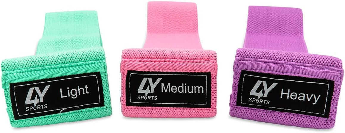 4Y Sports Fabric Exercise Bands for Legs and Butt Set of 3 W250912