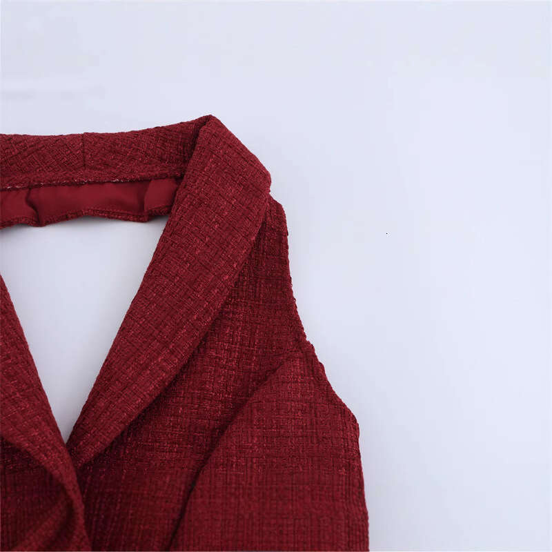 DHEssentials Spring New Women's Dress Slim Fit Casual Elegant Fashion Halter Neck Sleeveless Little Chanel Style