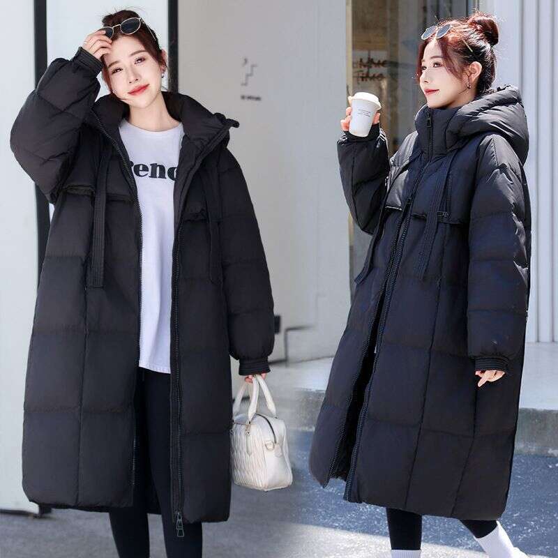 Korean Version Tick Student Blanket Cotton Coat Women's Long Style Over Te Knee Loose Anti Season New Jacket