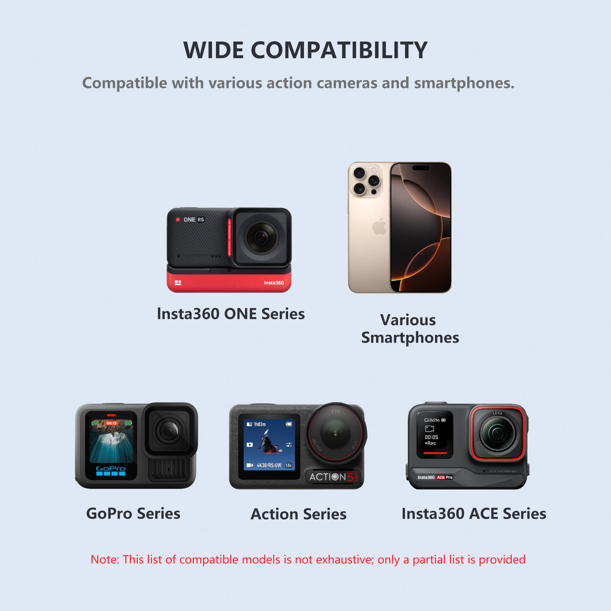 Action Camera Silicone Neck Mount, Adjustable Chest Strap Chest Mount, Hand Free POV Video Vlog Neck Holder for Most Action Cameras and Cell Phones