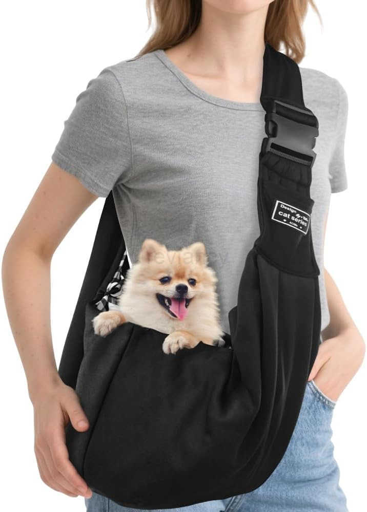 Dog Carrier Sling Cat Sling Carrier Small Dog Sling Carriers for 015 lbs Hands Free Puppy Carrier Sling Crossbody Pet Carrier for Travel Breathable Pa