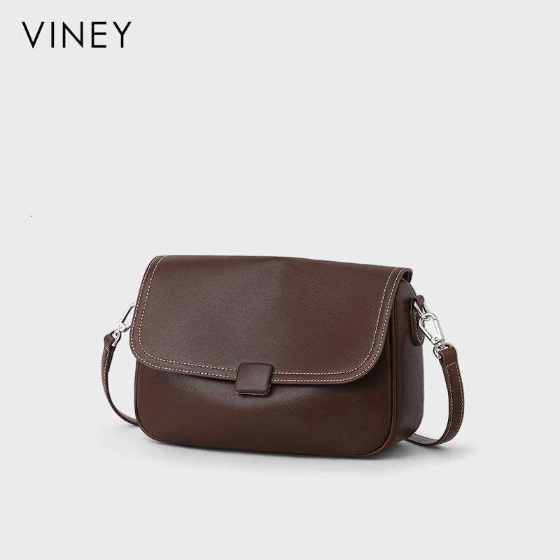 VINEY Ladies 2025 New Summer Small Square Genuine Leather Women's High-End Commuter Handbag Messenger Bag