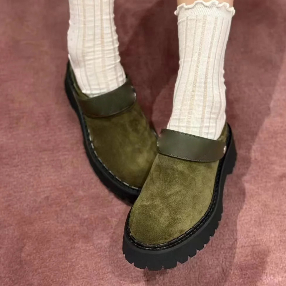 Slippers Designers shoes for women Platform Sandals Classics Buckle cowhide slides thick soled Med Chunky heel shoe comfortable Casual Sandal 35-42 novelty slipper