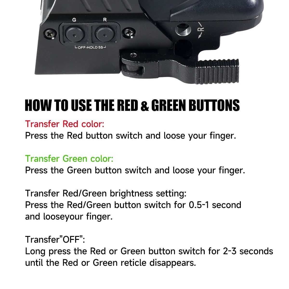 Tactical HD118 Holographic 4 Different Reticle RedGreen Dot Optics Sight Quick Detach Mount Fit 20mm Airsoft RifleScope Hunting C250912